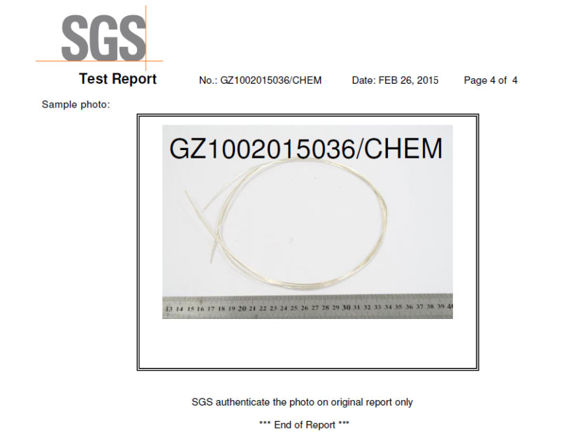 AgNi bimetal kontaktneedid certificate